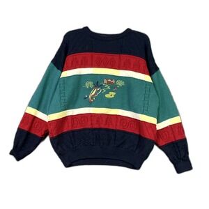 Blarney Castle Designs Sweater Men Large Golf Graphic Tight Knit Gorpcore Grunge